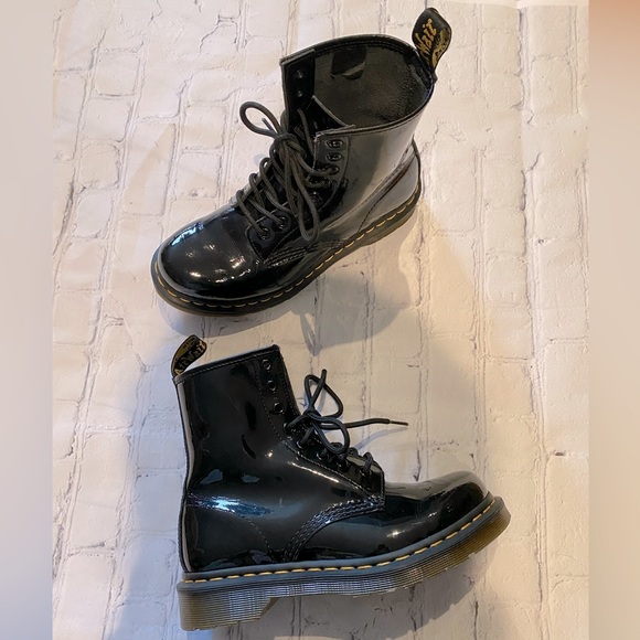 Dr. Martens patent leather combat boots - Picture 1 of 8
